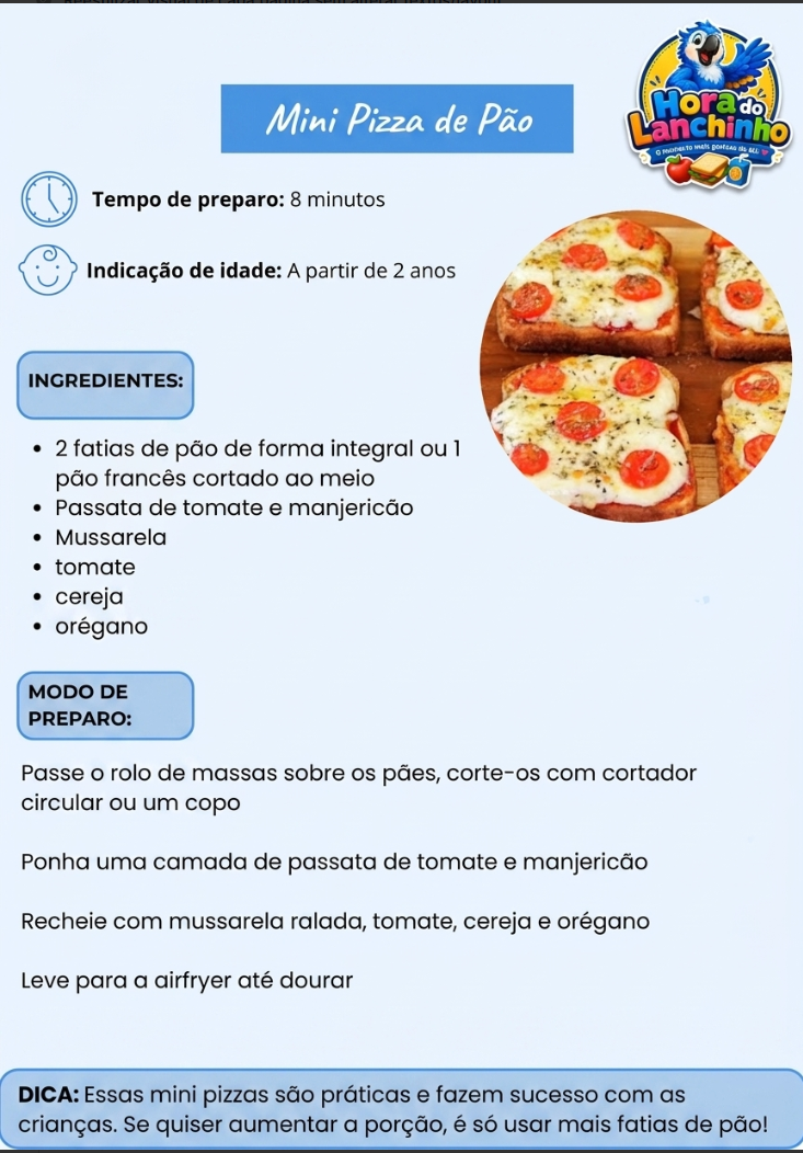 Mini Pizza de Pão