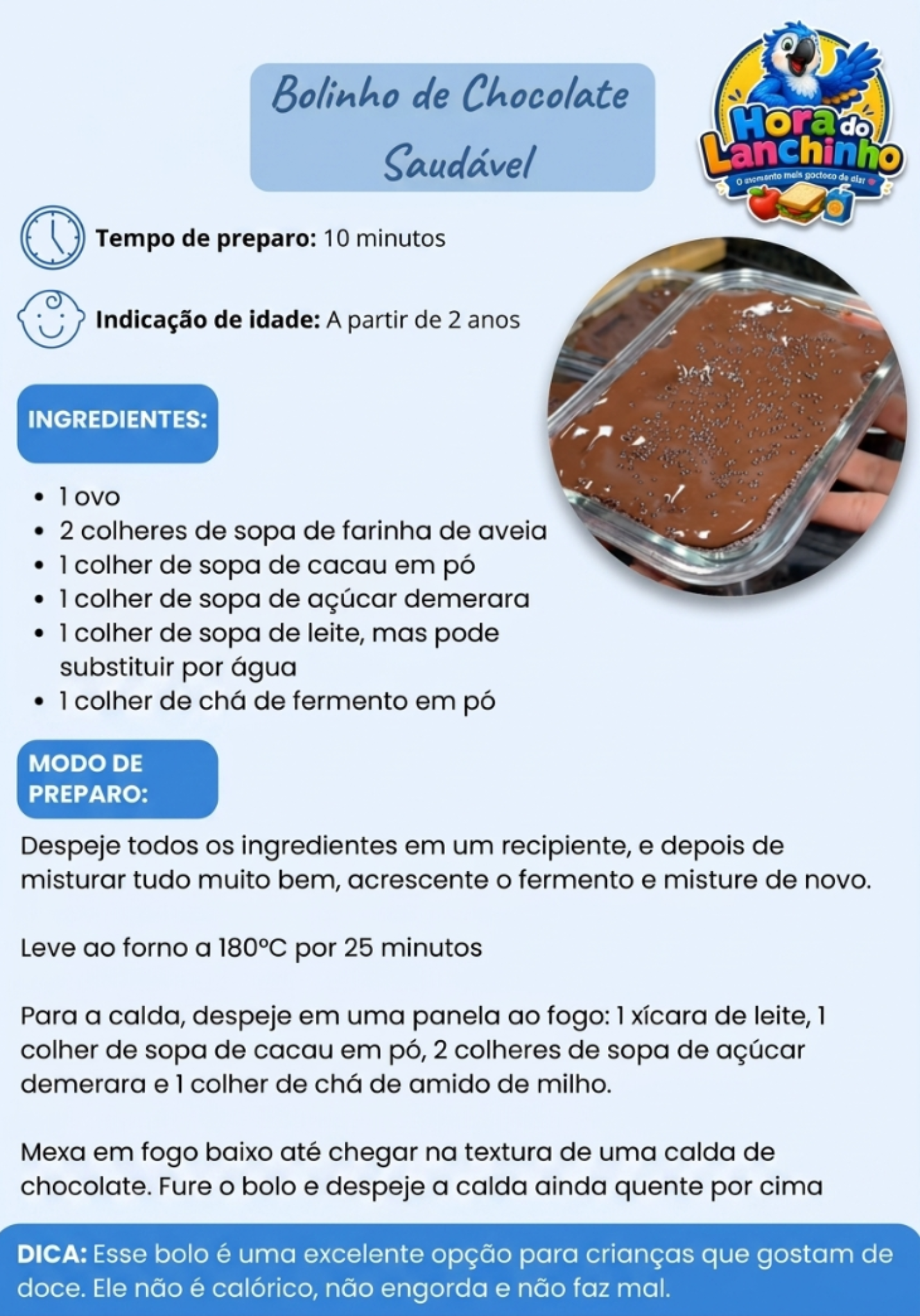 Bolinho de Chocolate Saudável